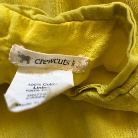 Crewcuts Girls’ Yellow Dress Cotton Pockets Size 7 - Picture 7 of 8